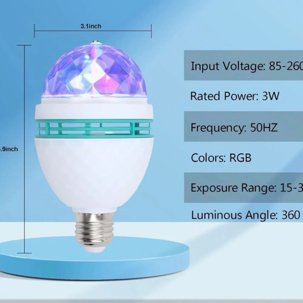 Two (2) pack RGB rotating LED light bulbs NIB